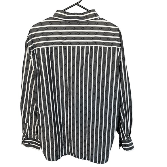 Bugatchi Uomo Shirt Mens Extra Large XL Gray White Striped Patterned Button Up - Picture 2 of 11